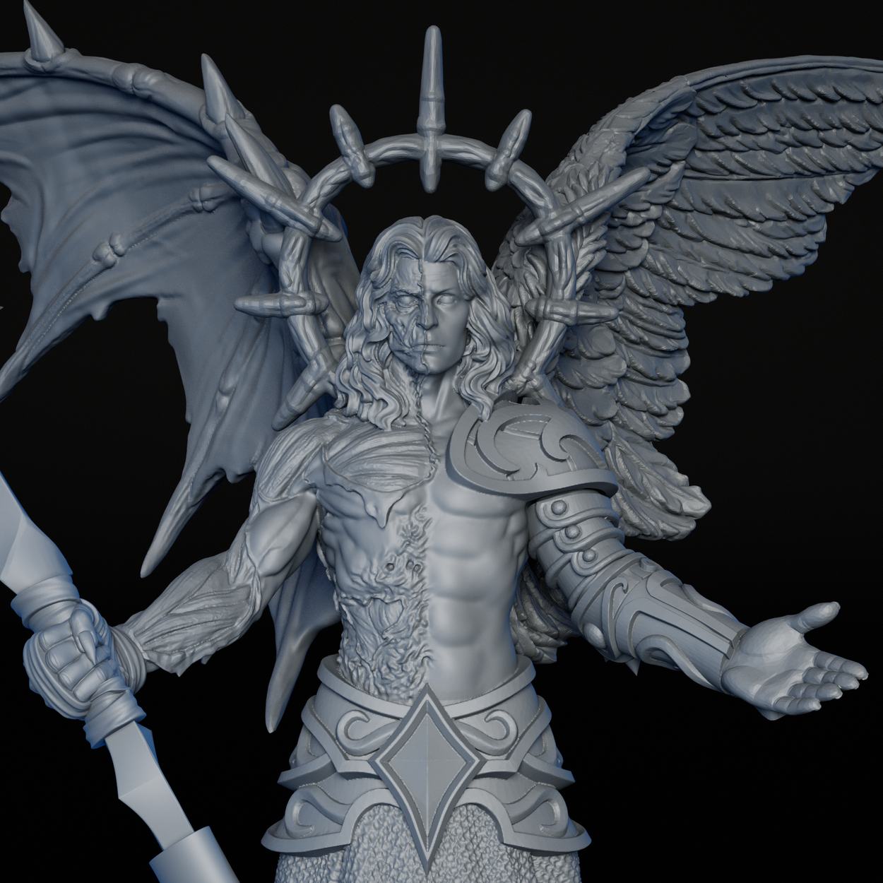 Fallen Angel miniature, detail view one