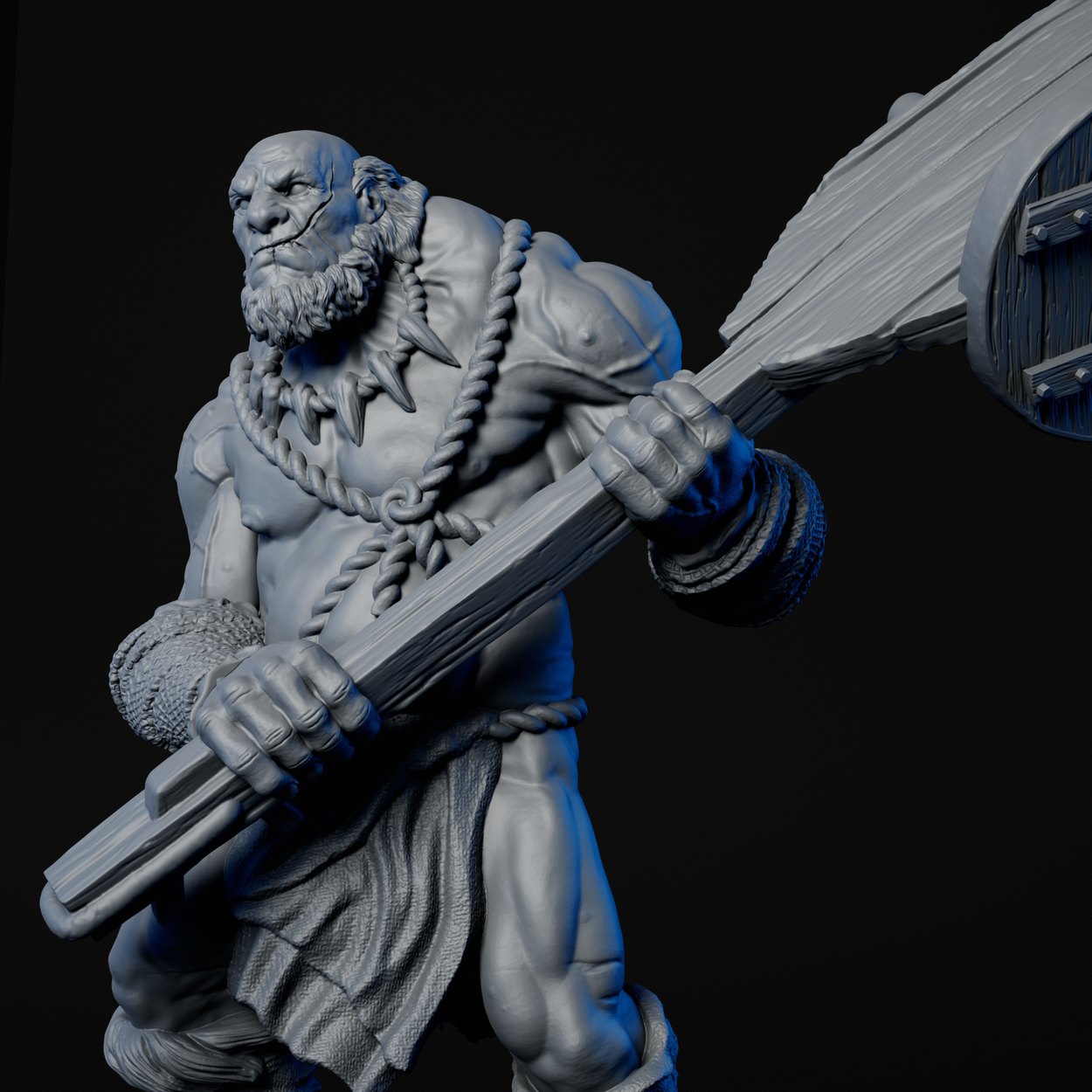 Hill Giant miniature, detail view one