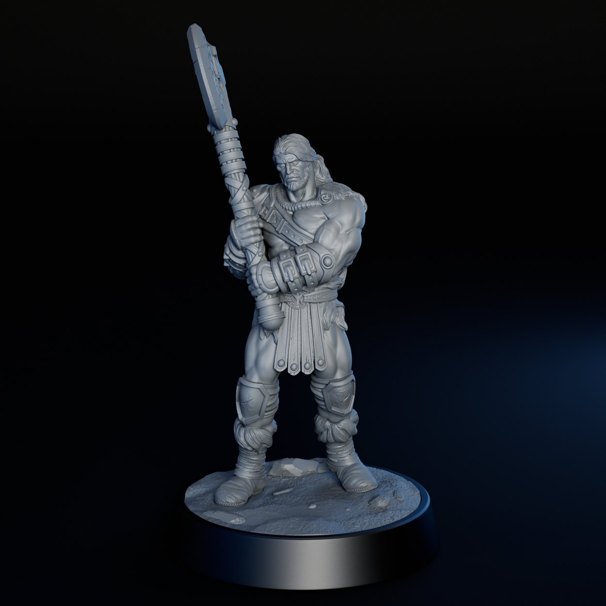 Human Barbarian miniature, front view