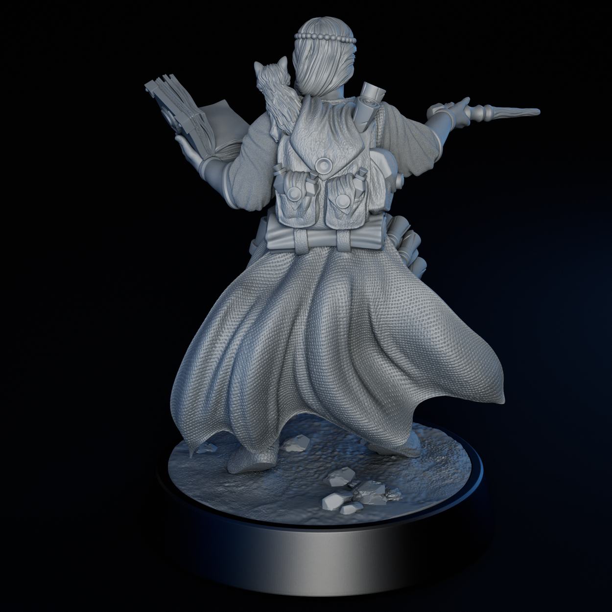 Human Mage miniature, detail view two