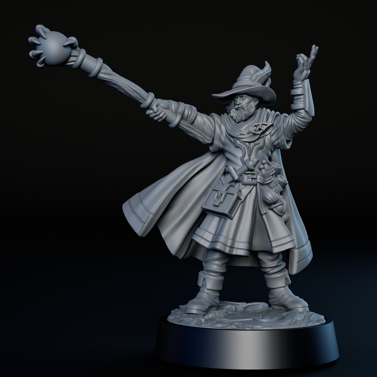 Human Mage Male miniature, front view