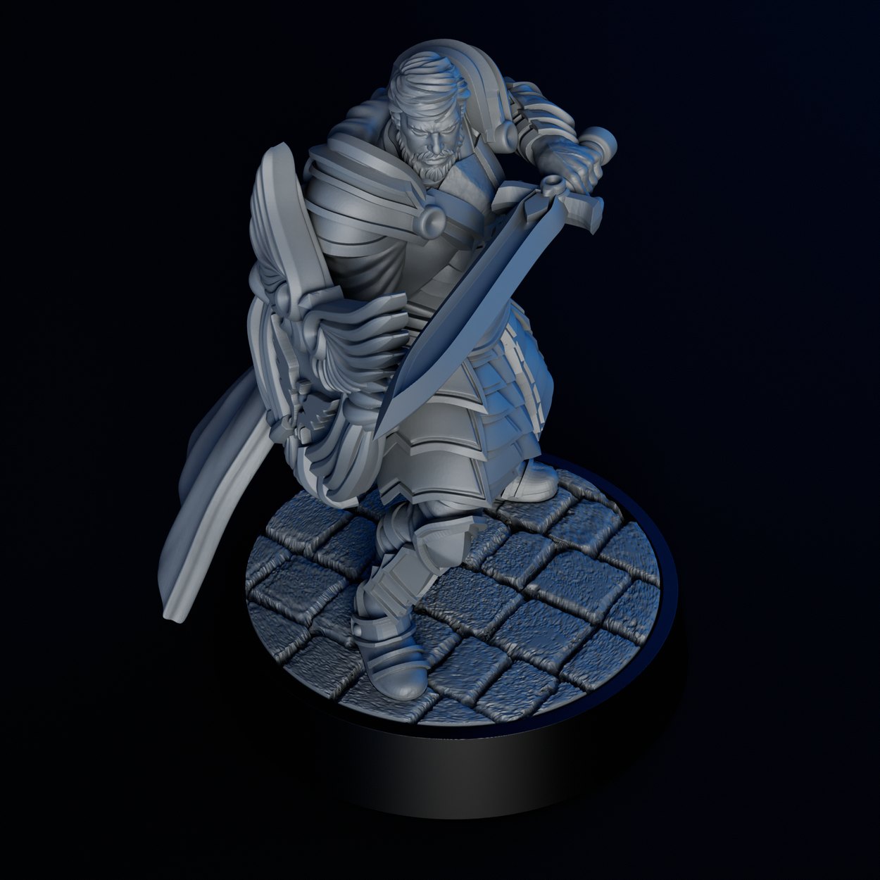 Human Warrior Male miniature, front view