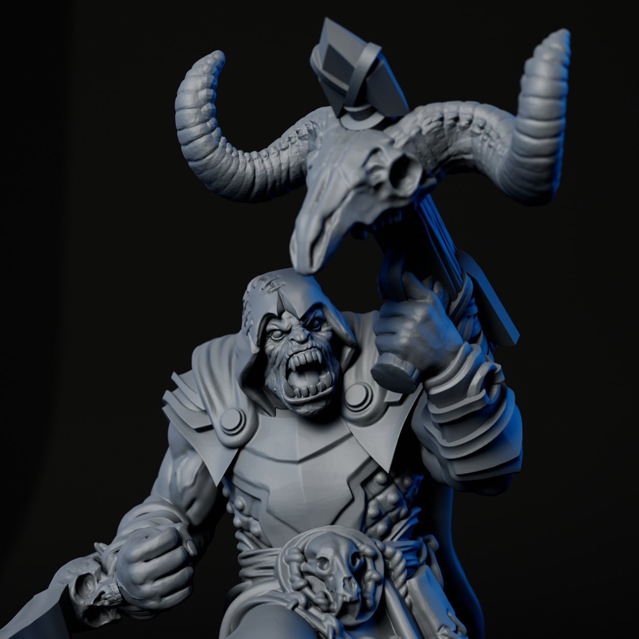 Orc Rogue miniature, detail view one