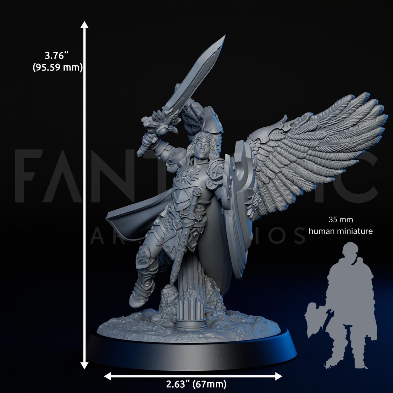 Solar Angel miniature, scale reference